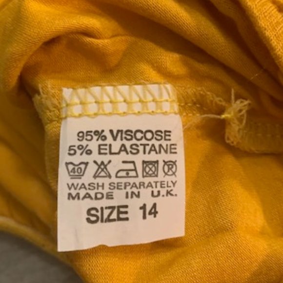 Grass Fields Yellow Off Shoulder Elastic Bottom Hem Crop Top 14 NIB - Picture 4 of 4